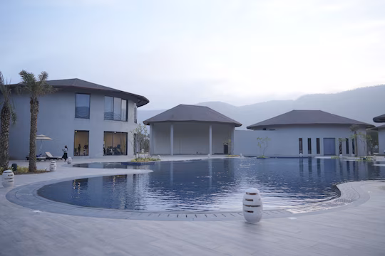 Sunset view from Ananta Ajabgarh resort near Sariska